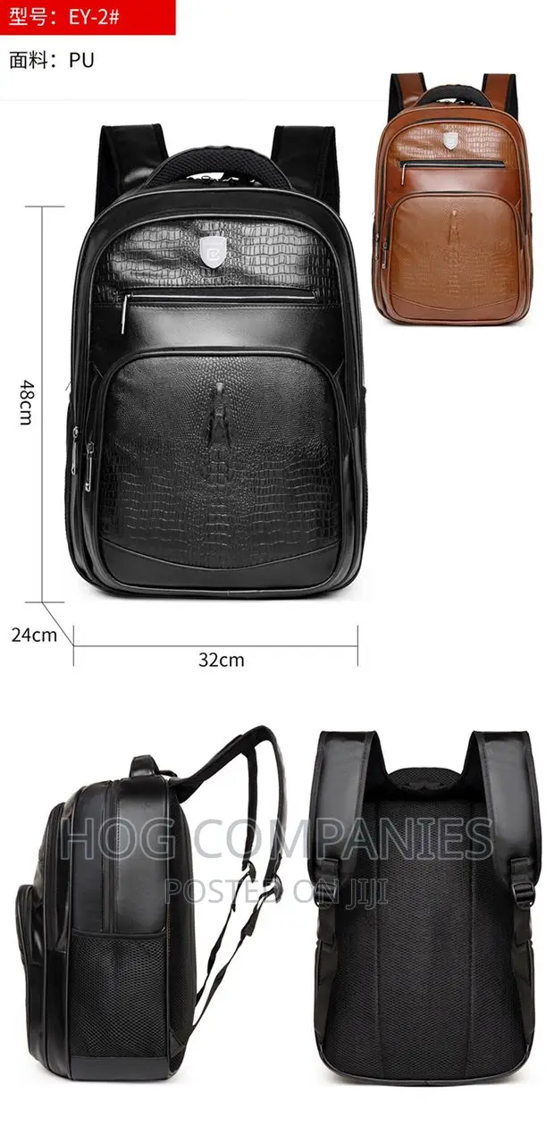 Waterproof Leather Laptop Travel Backpack School Bag