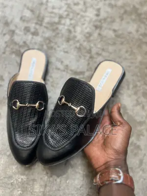 Black Leather Half Shoe