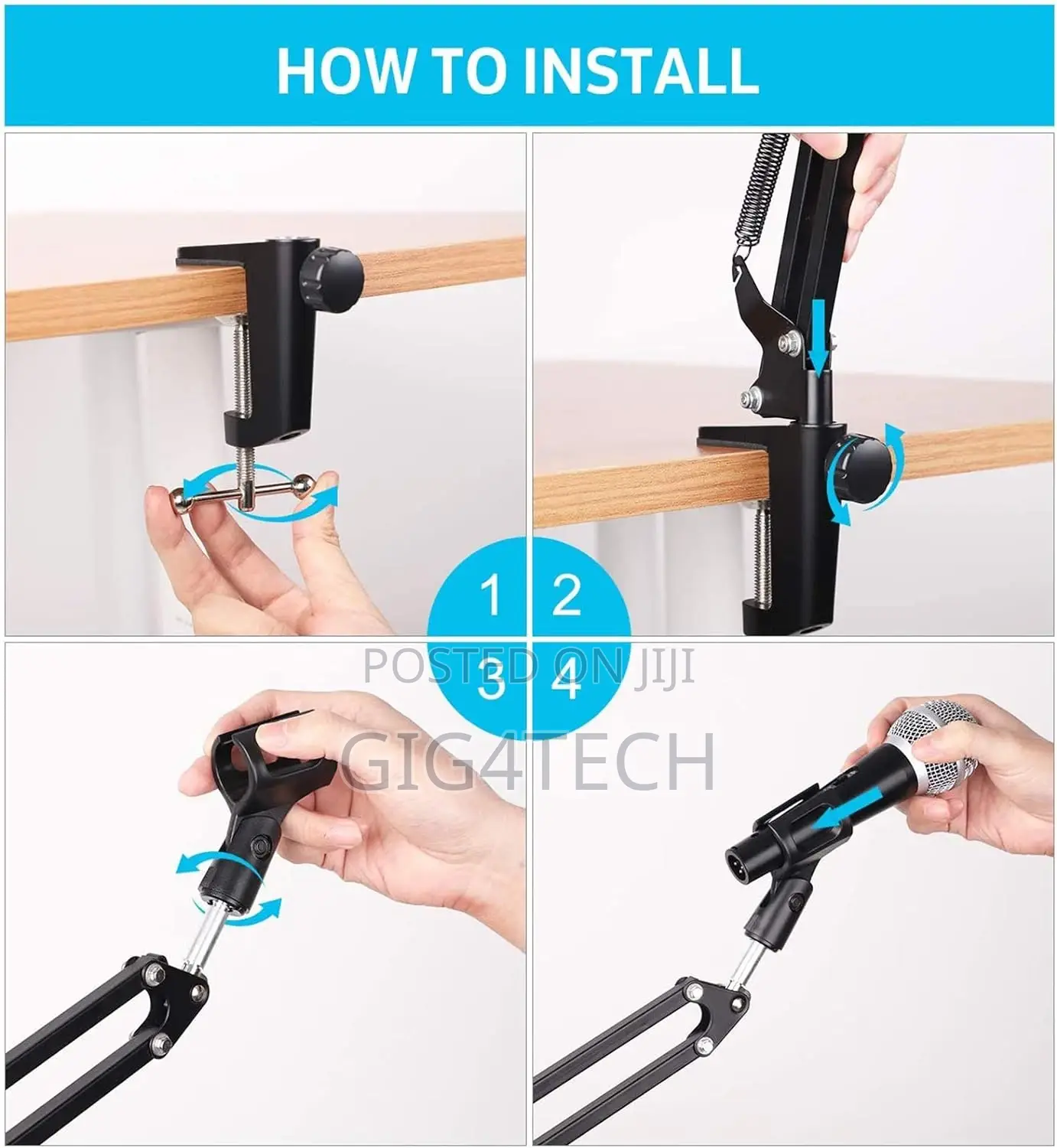 Desktop Mic Stand Microphone Boom Arm
