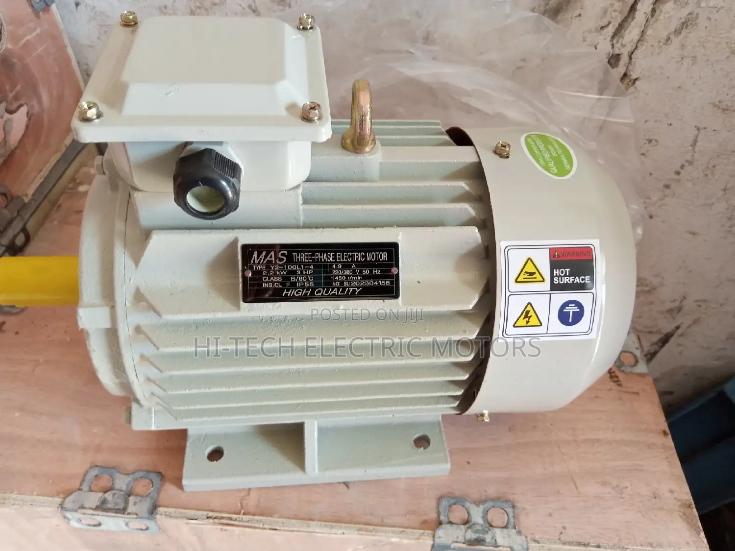 3hp (2.2kw) Three Phase Electric Motor – 380v – 1450rpm – 100% Copper