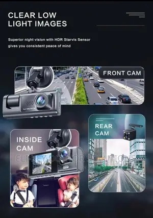 1080p Full Hd 3-channel Car Dash Cam Recorder. Wi-fi Version
