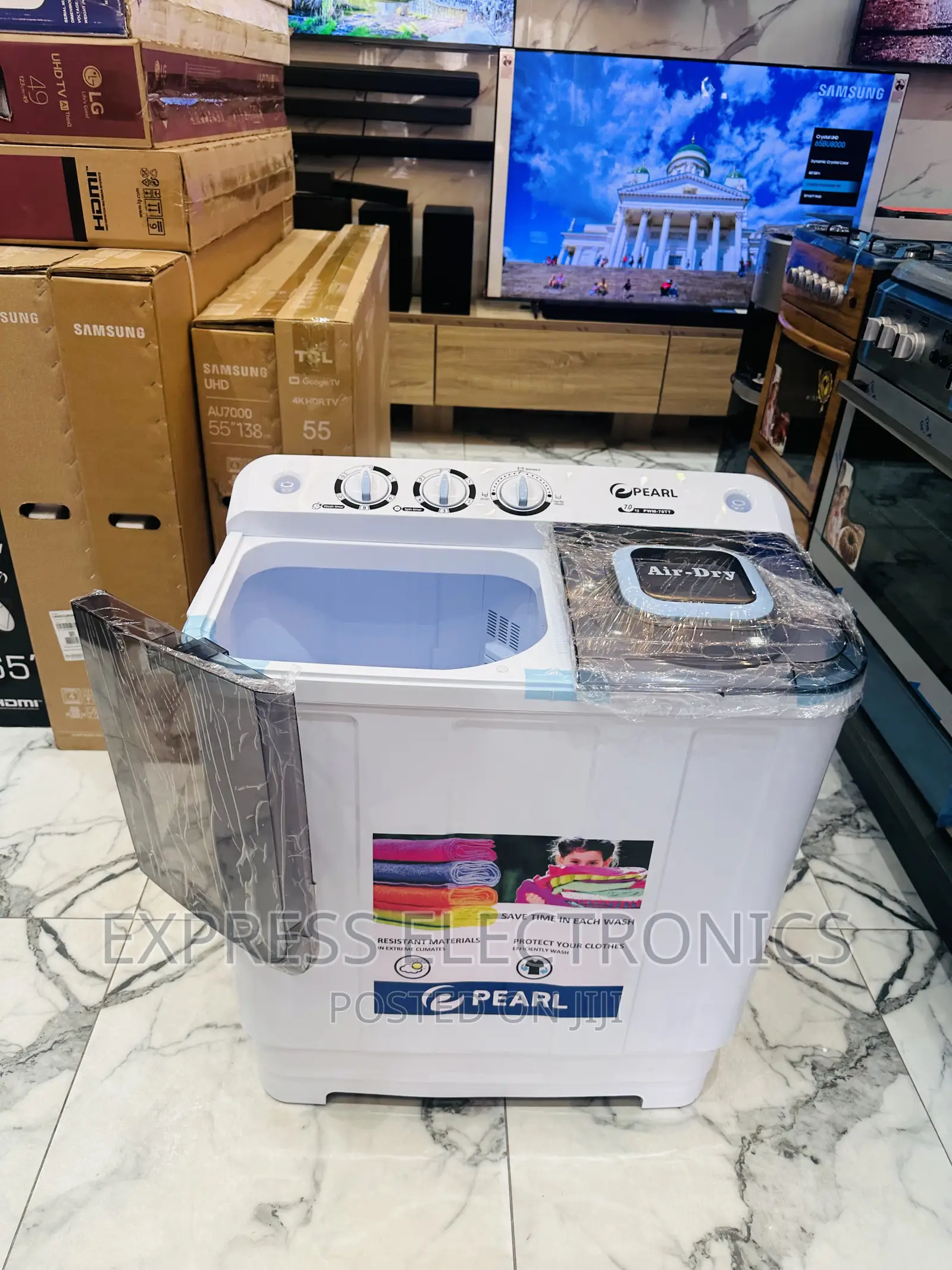 7kg Topload Washing Machine Pearl White Twintub Wash $Spin