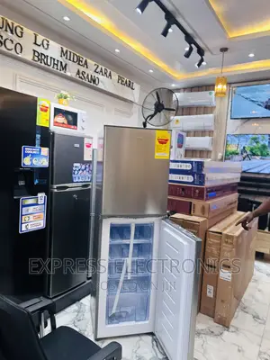 Double Door Fridge Pearl PF-352B-2B Bottom Freezer Grey