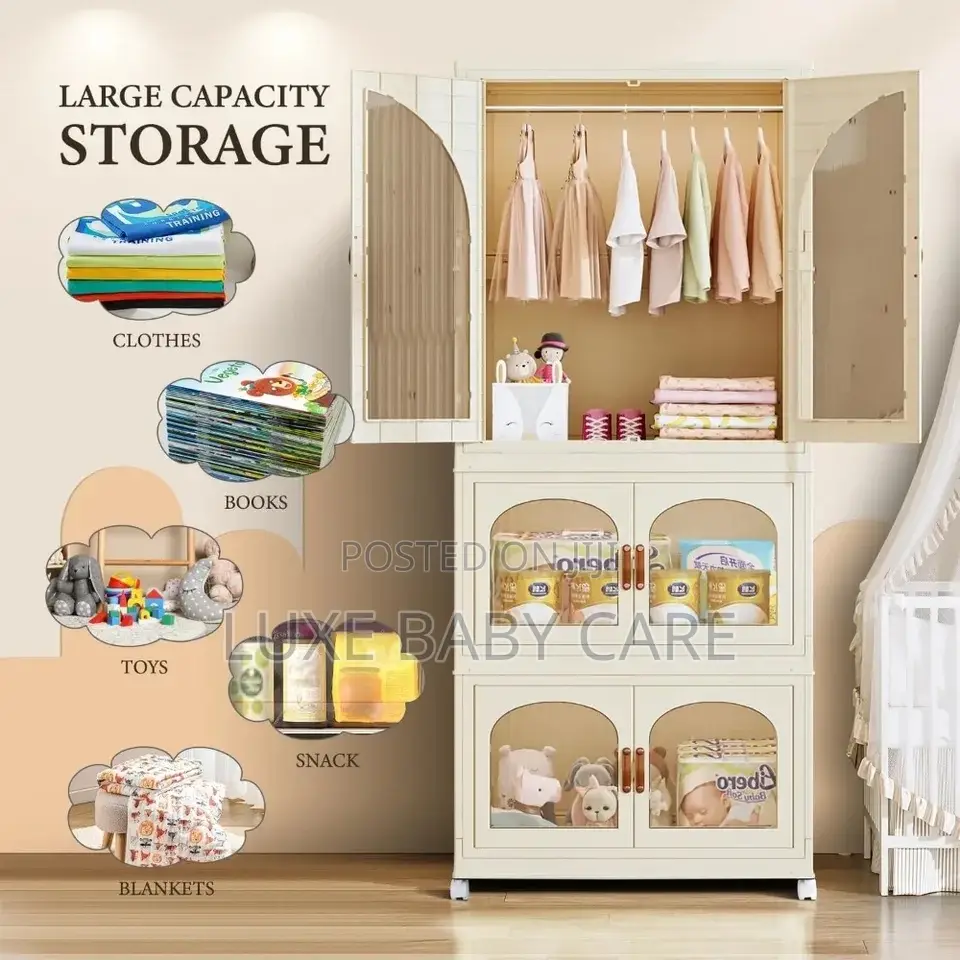 Foldable Plastic Closet, Portable Kids Closet.