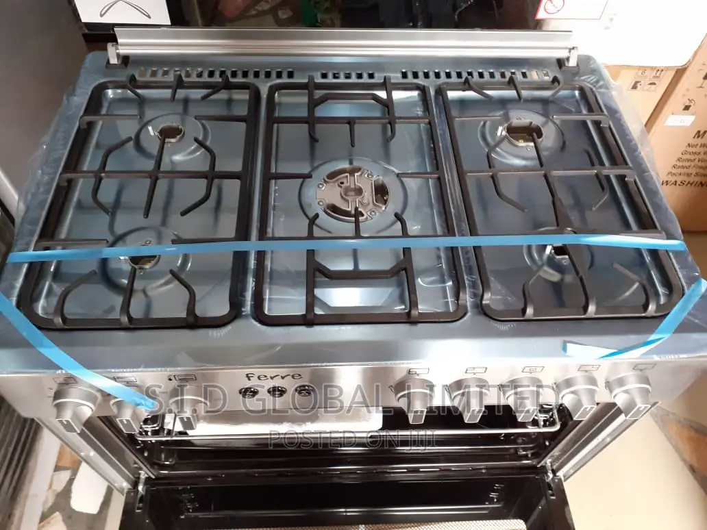 Nasco 5 Burner Gas Cooker With Grill 90x60cm Nasgc-lme90b