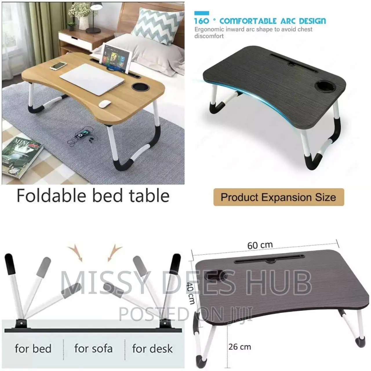 Foldable Laptop Table With Usb + Accessories