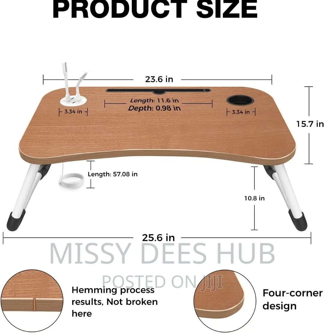 Foldable Laptop Table With Usb + Accessories