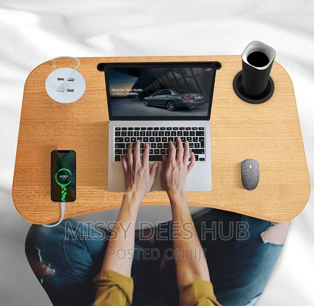 Foldable Laptop Table With Usb + Accessories