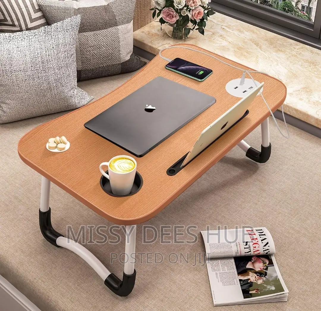 Foldable Laptop Table With Usb + Accessories