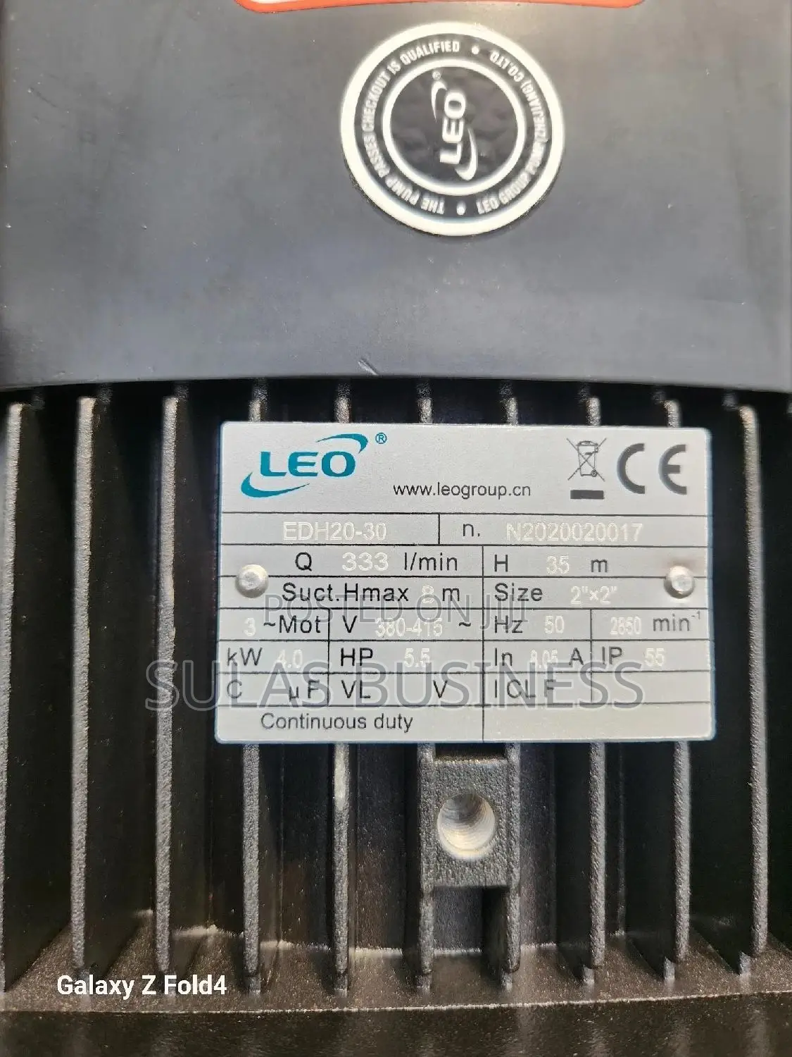 5.5 HP Leo Stainless Pump