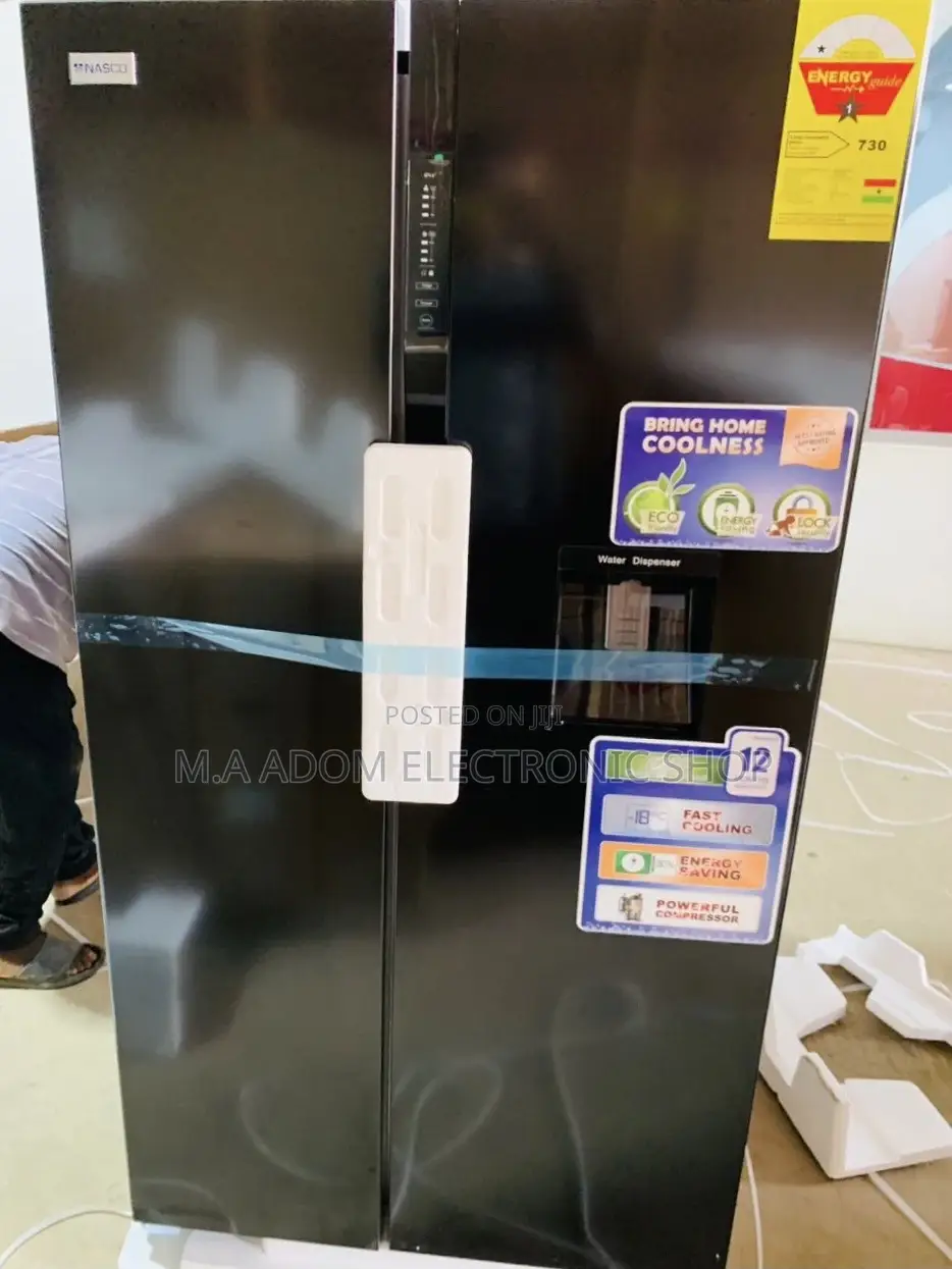 Unique Nasco Side by Side Electric Fridge(Nassb2-64s)Black