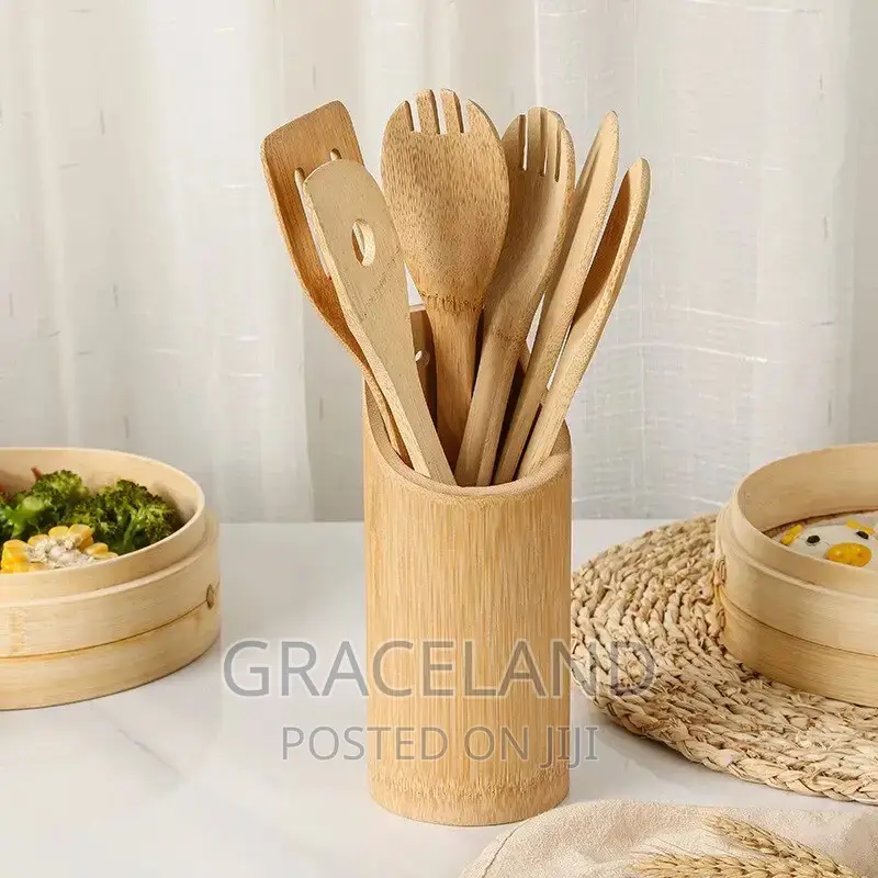 Original 5pcs Set of Bamboo Shovel Spoon Kitchen Utensils