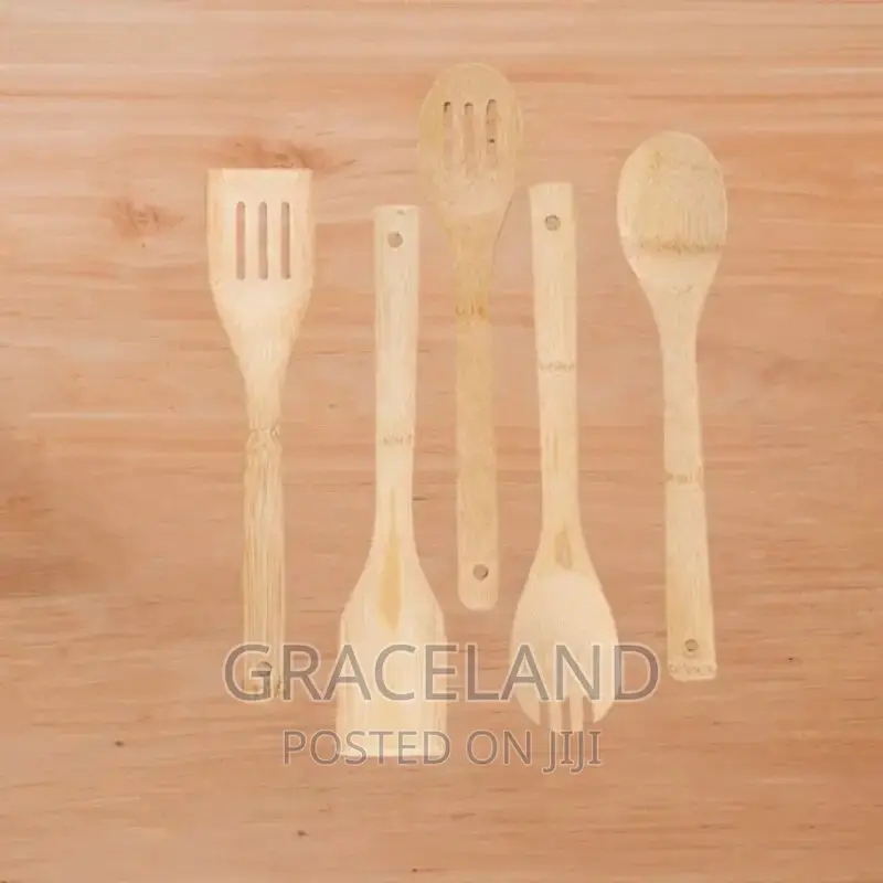 Original 5pcs Set of Bamboo Shovel Spoon Kitchen Utensils