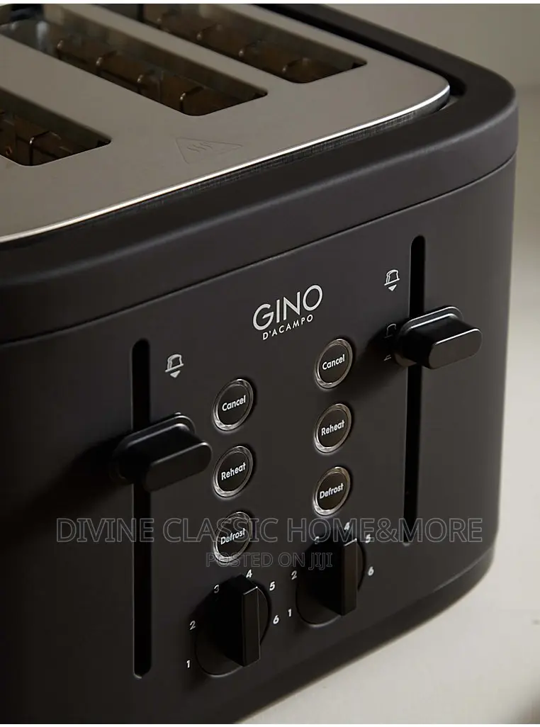 Gino d'Acampo 4 Wide Slice Pop-Up Bread Toaster
