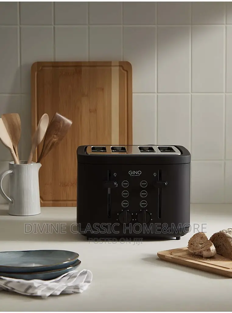 Gino d'Acampo 4 Wide Slice Pop-Up Bread Toaster