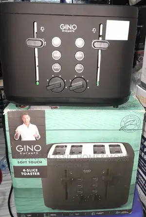 Gino d'Acampo 4 Wide Slice Pop-Up Bread Toaster