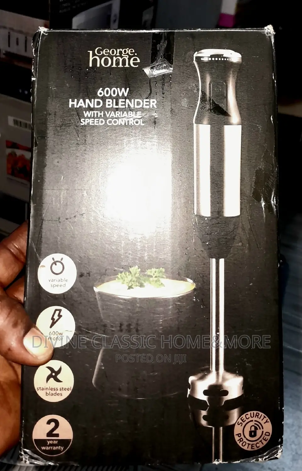 Georgehome Hand Blender With 6 Variable Speed Settings(600w)