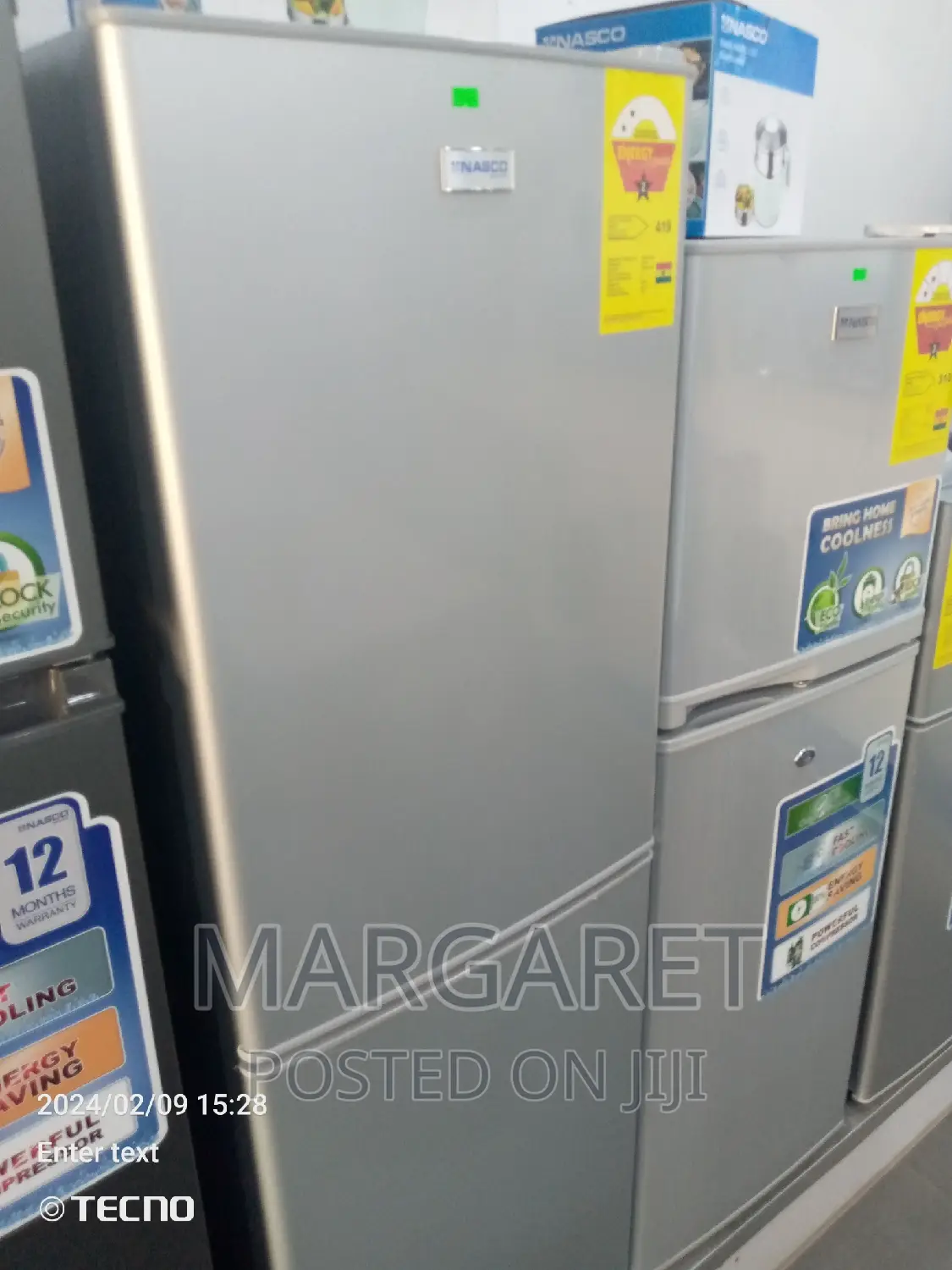 Nasco Double Door Fridge (158 Littres)