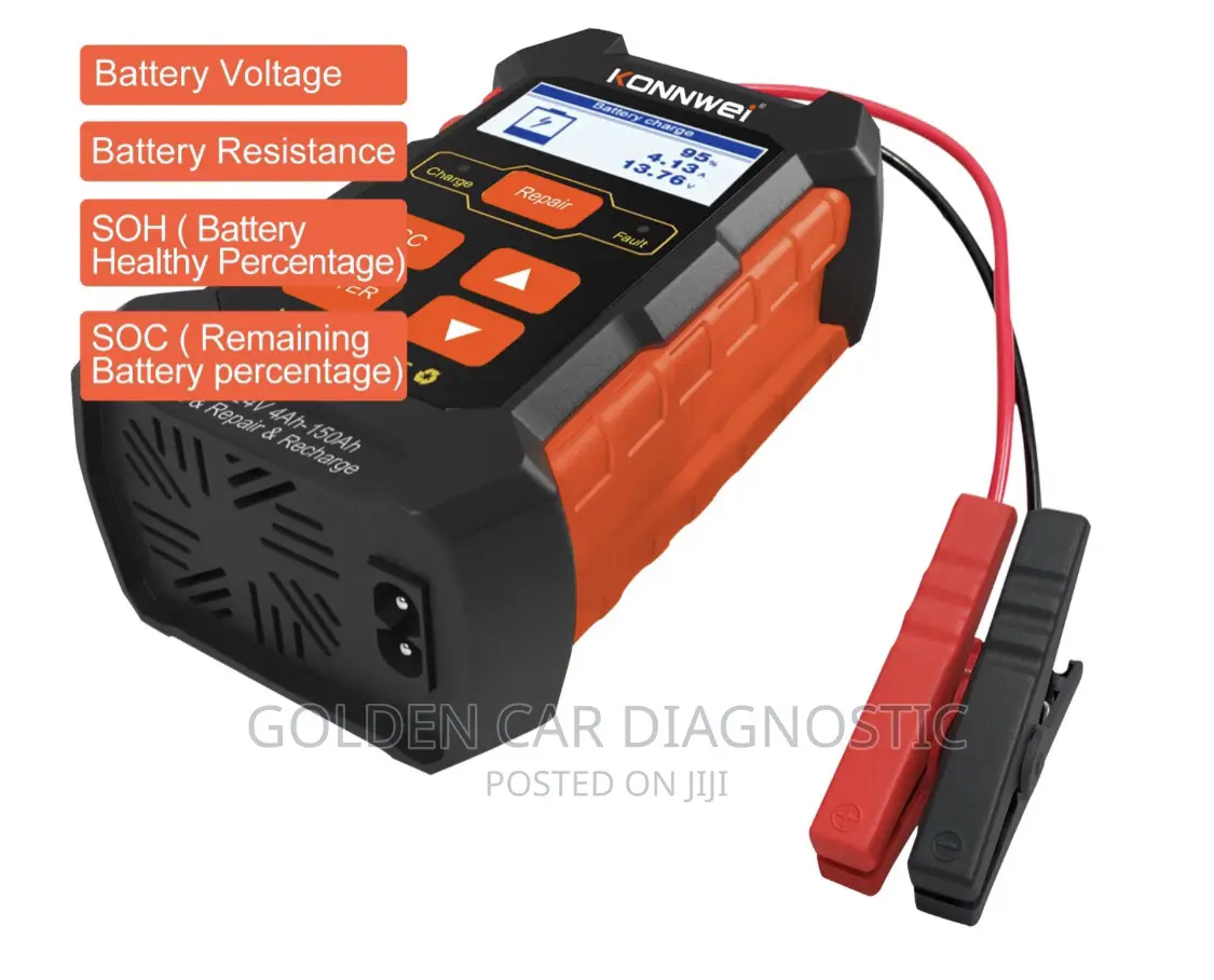Konnwei KW520 12V 24V Car Solar Battery Tester,Charger,Rep