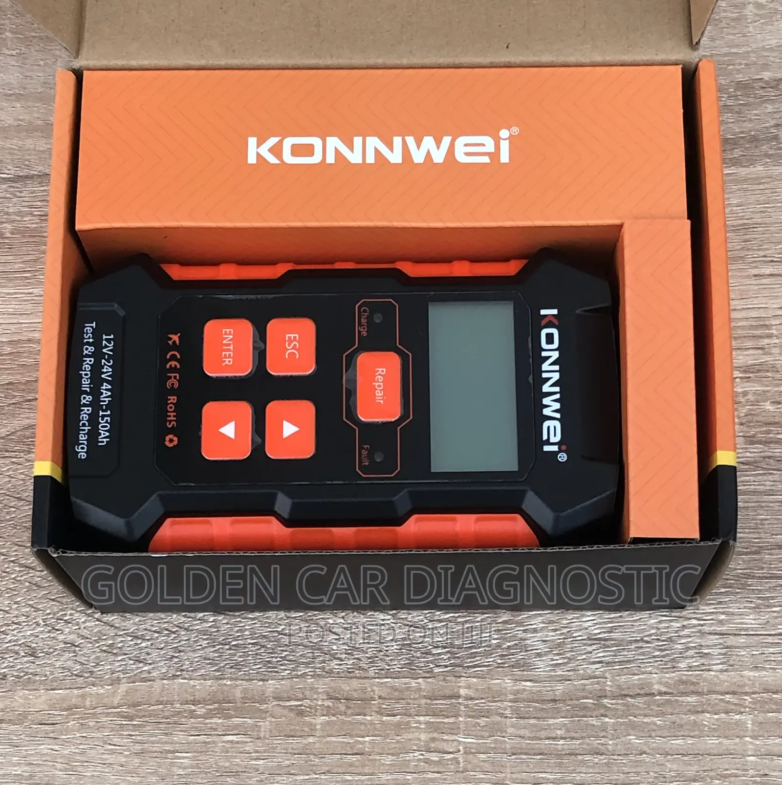 Konnwei KW520 12V 24V Car Solar Battery Tester,Charger,Rep