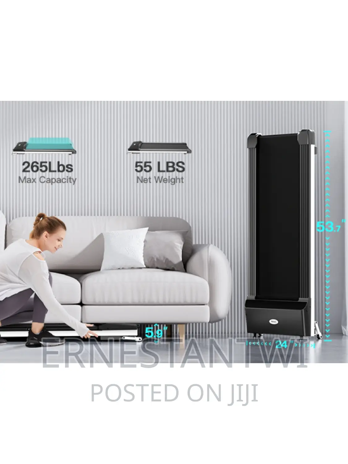 Slim Foldable Portable Treadmill With Bluetooth Connectivity