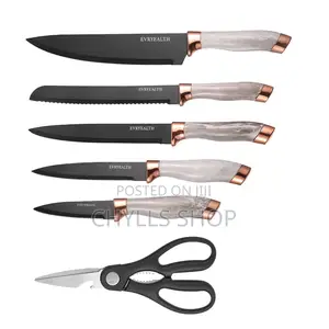 7pc Stainless Steel Marble Knife Set