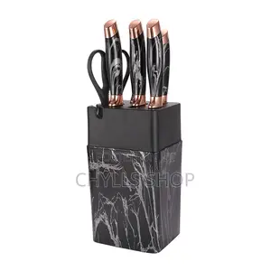 7pc Stainless Steel Marble Knife Set