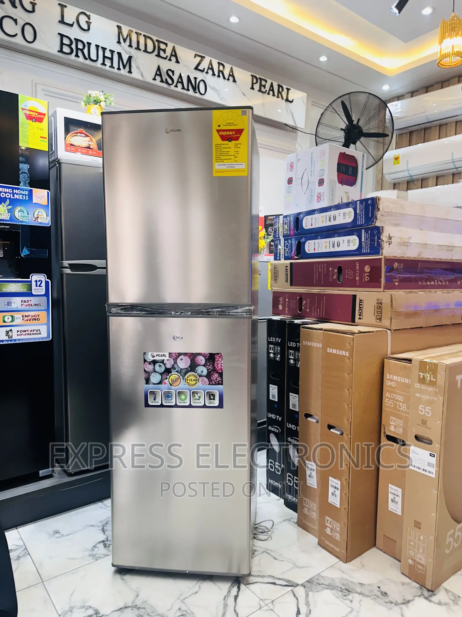 Mesmeric Sleek PF-352B-2B Pearl Double Door Fridge