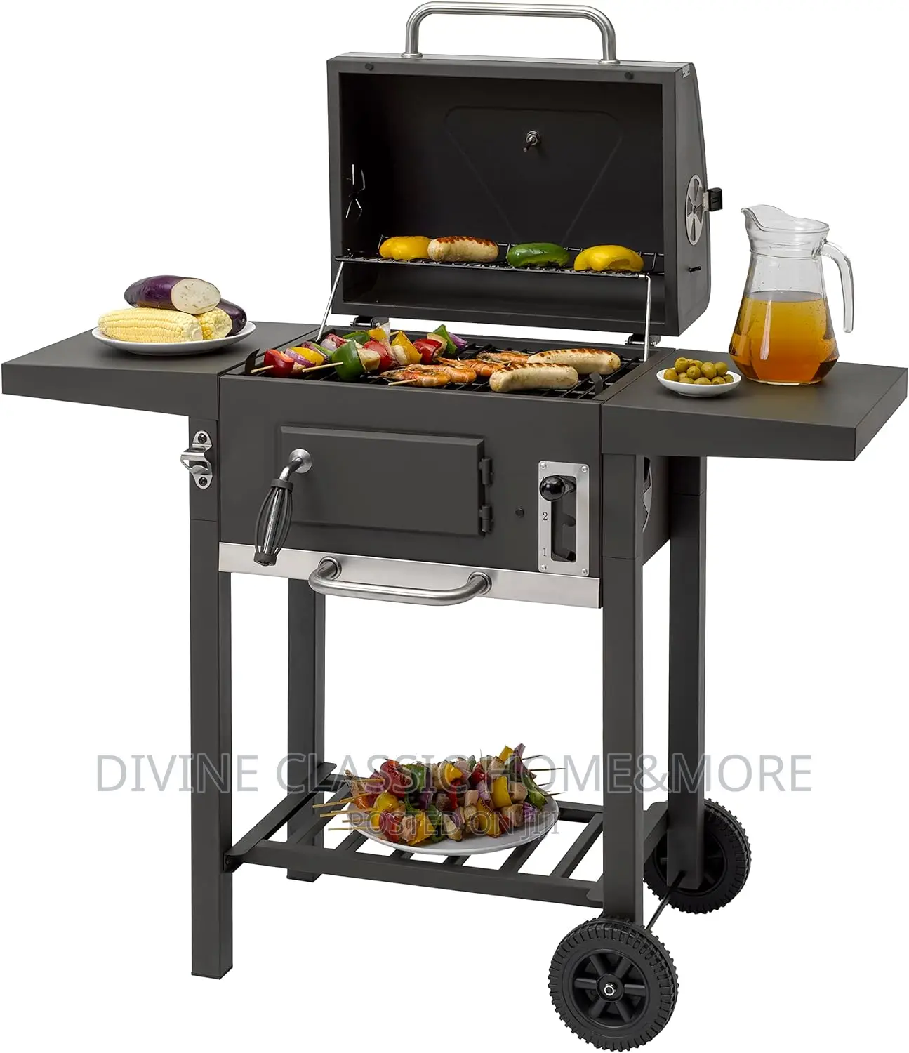 Tepro Charcoal Bbq Grill With 2 Sided Shelves