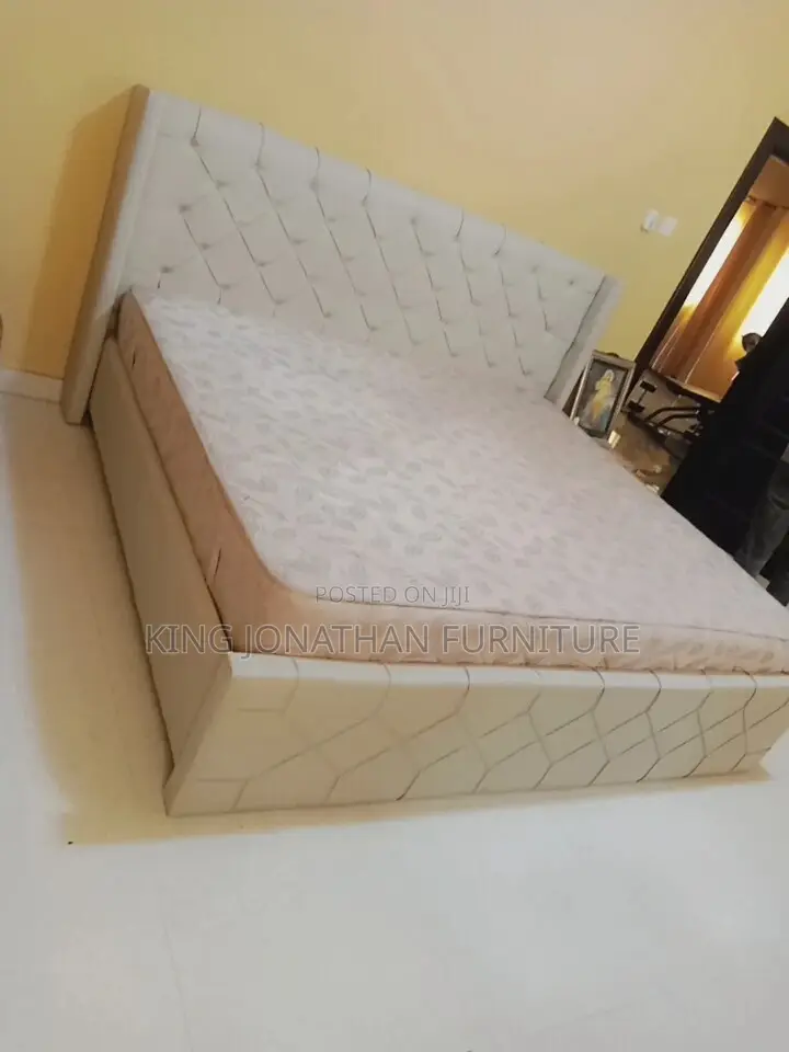 King Jonathan Furniture King Size Bed and Mattress in Cool