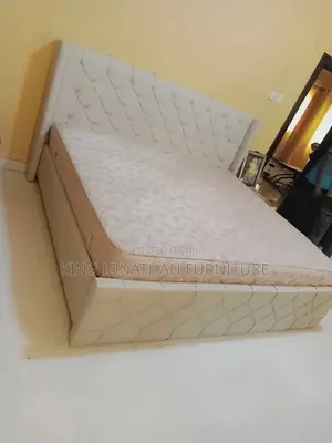 King Jonathan Furniture King Size Bed and Mattress in Cool