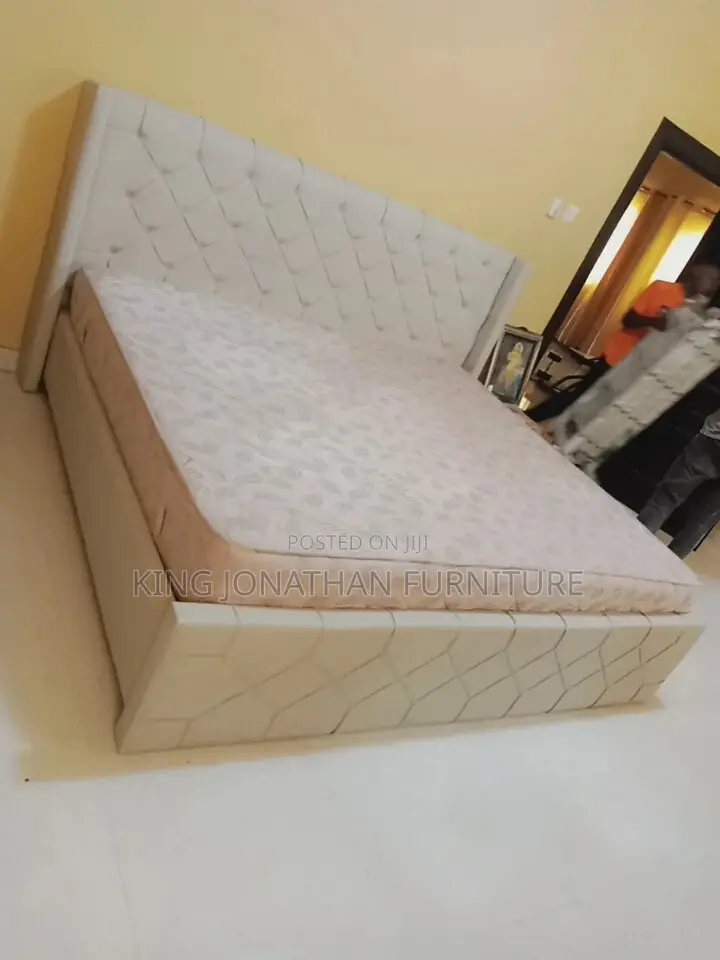 King Jonathan Furniture King Size Bed and Mattress in Cool