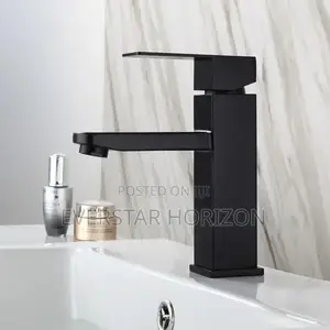 Black Square Basin Tap Hot and Cold Faucet Mixer
