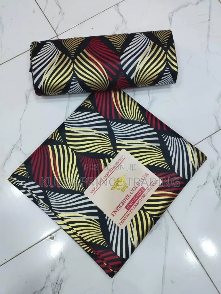 6 Yards Multicolor African Ankara Printed Batik Fabrics.