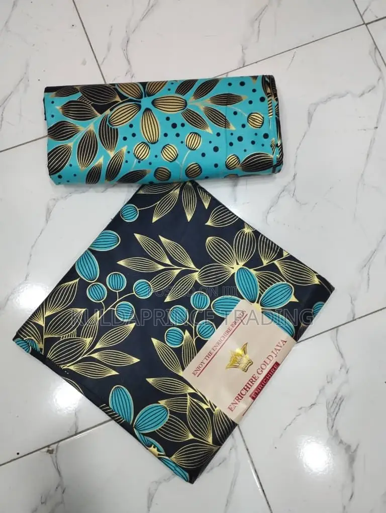 6 Yards Multicolor African Ankara Printed Batik Fabrics.