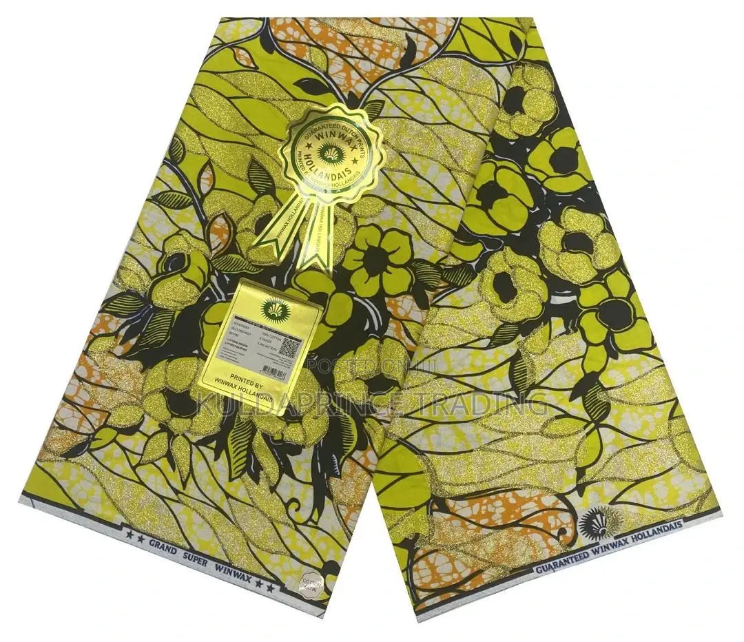 6 Yards Multicolor African Ankara Printed Batik Fabrics.