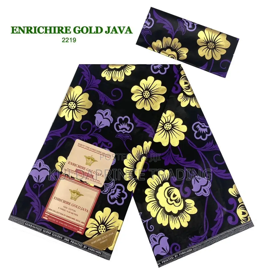 6 Yards Multicolor African Ankara Printed Batik Fabrics.
