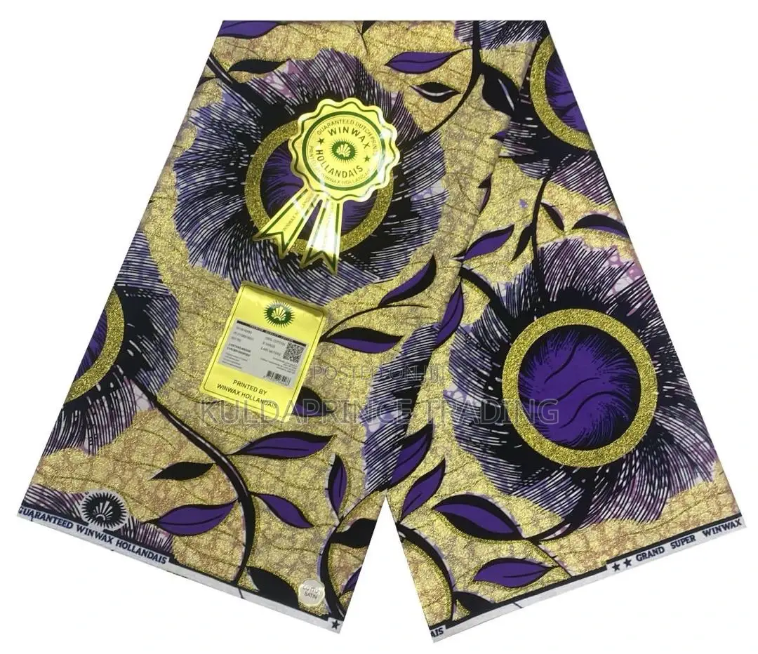 6 Yards Multicolor African Ankara Printed Batik Fabrics.