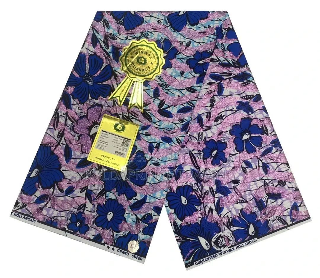 6 Yards Multicolor African Ankara Printed Batik Fabrics.