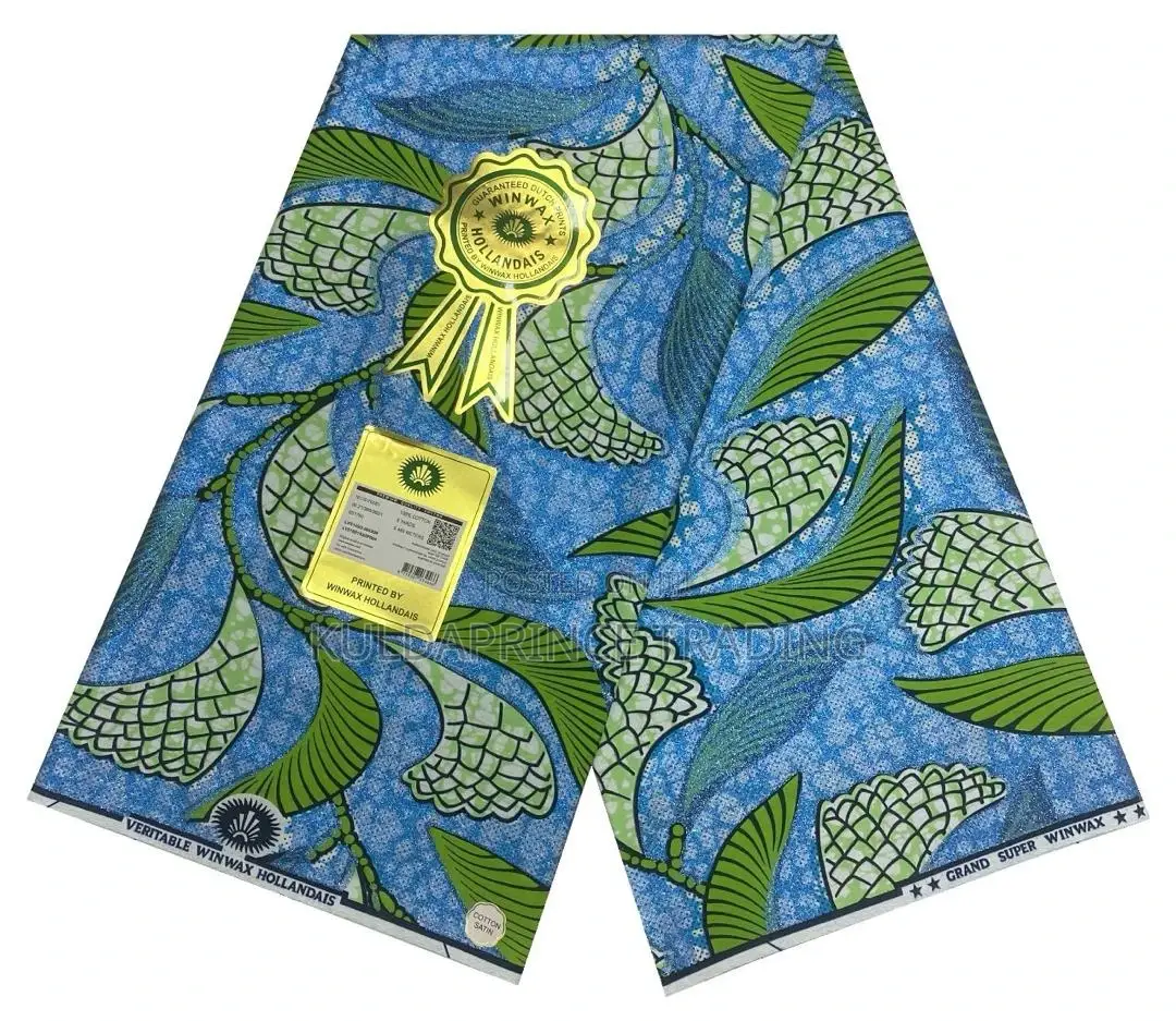 6 Yards Multicolor African Ankara Printed Batik Fabrics.