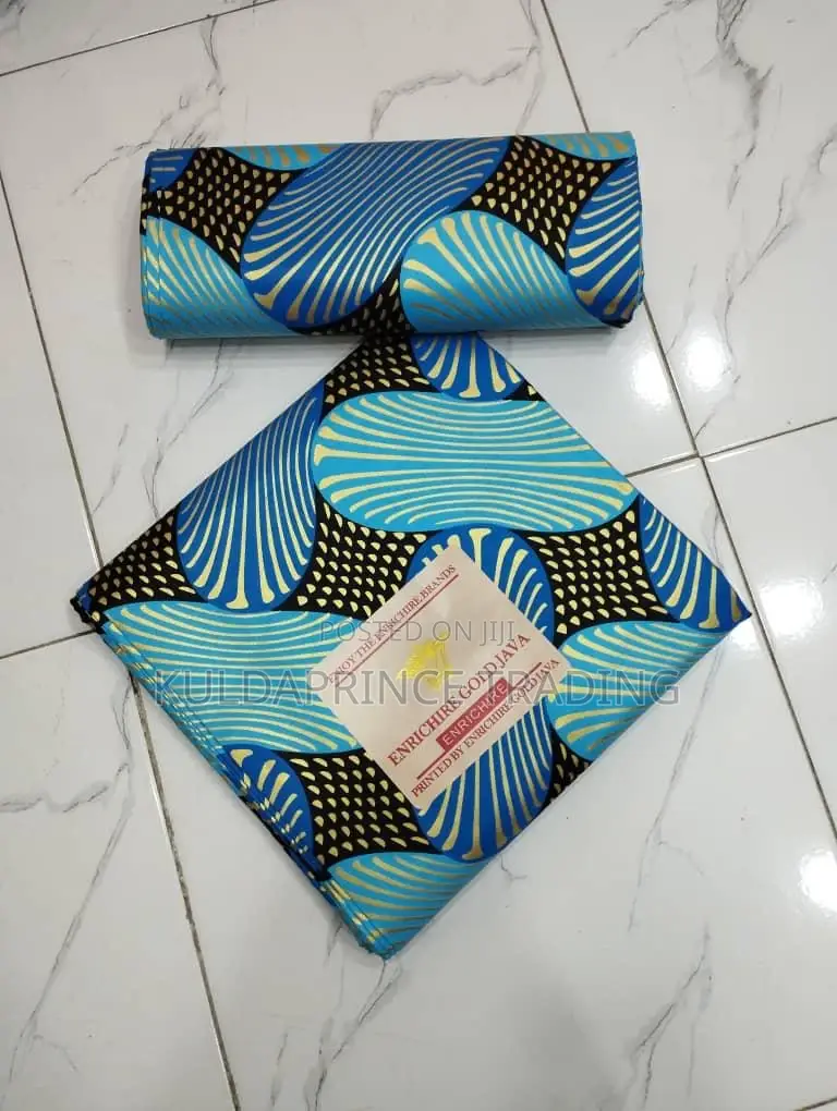 6 Yards Multicolor African Ankara Printed Batik Fabrics.