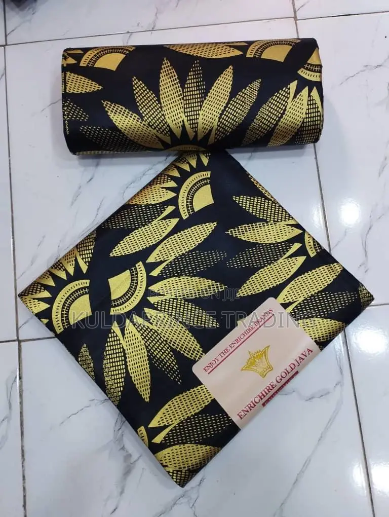 6 Yards Multicolor African Ankara Printed Batik Fabrics.
