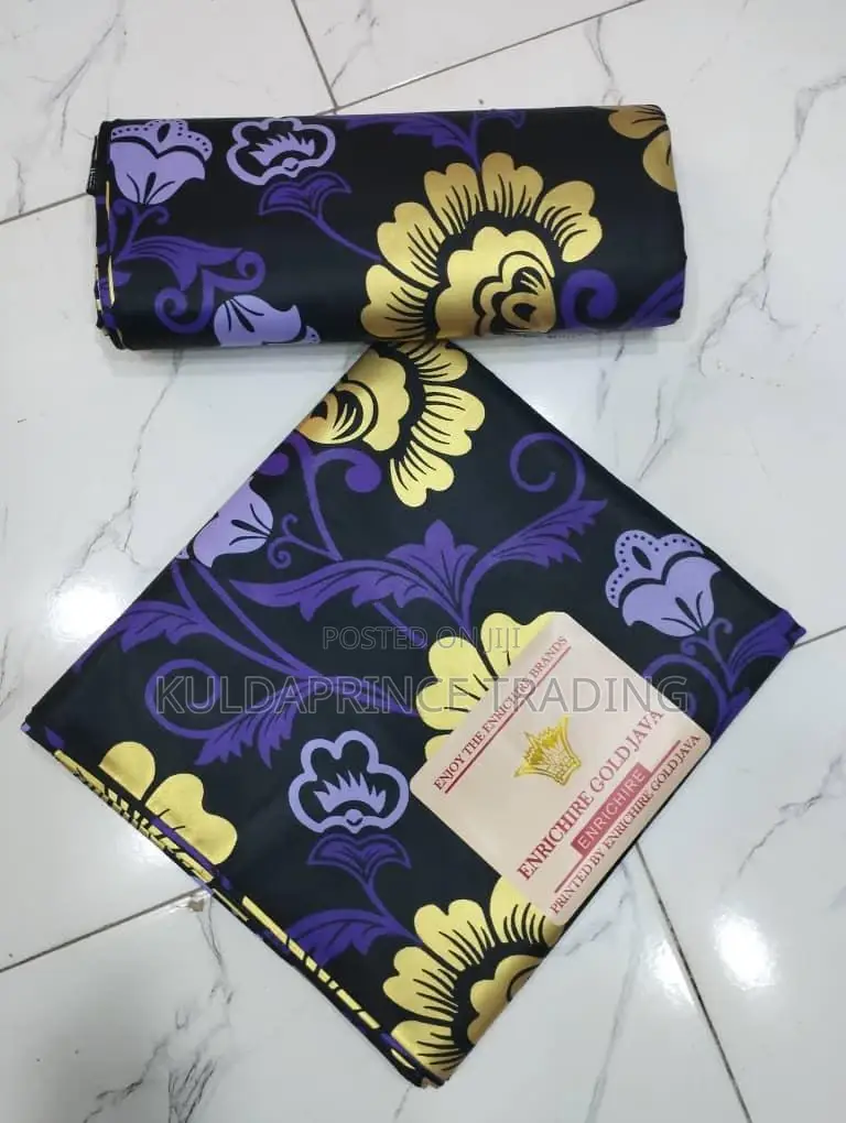 6 Yards Multicolor African Ankara Printed Batik Fabrics.