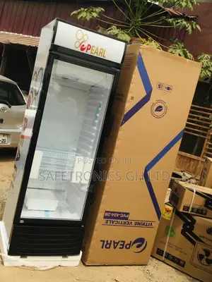 Pearl Essential Singledoor Glass Display PVC-424-2B Fridge