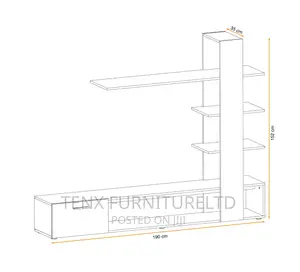 Tv Unit / Entertainment Unit (Offwite and Brown Colour)