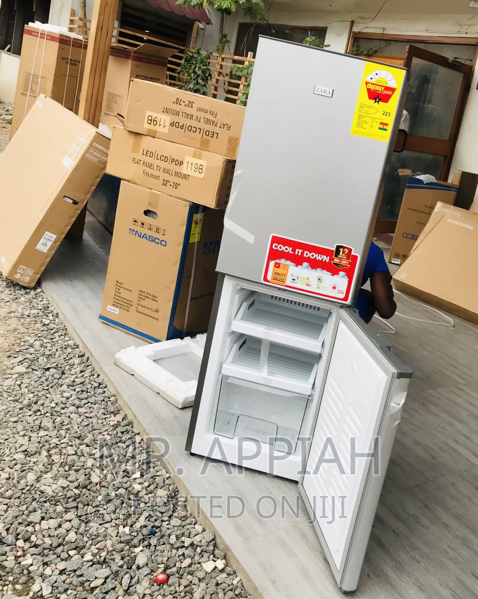 Fast Chilling Zara 240 Single Door Fridge,Gray.