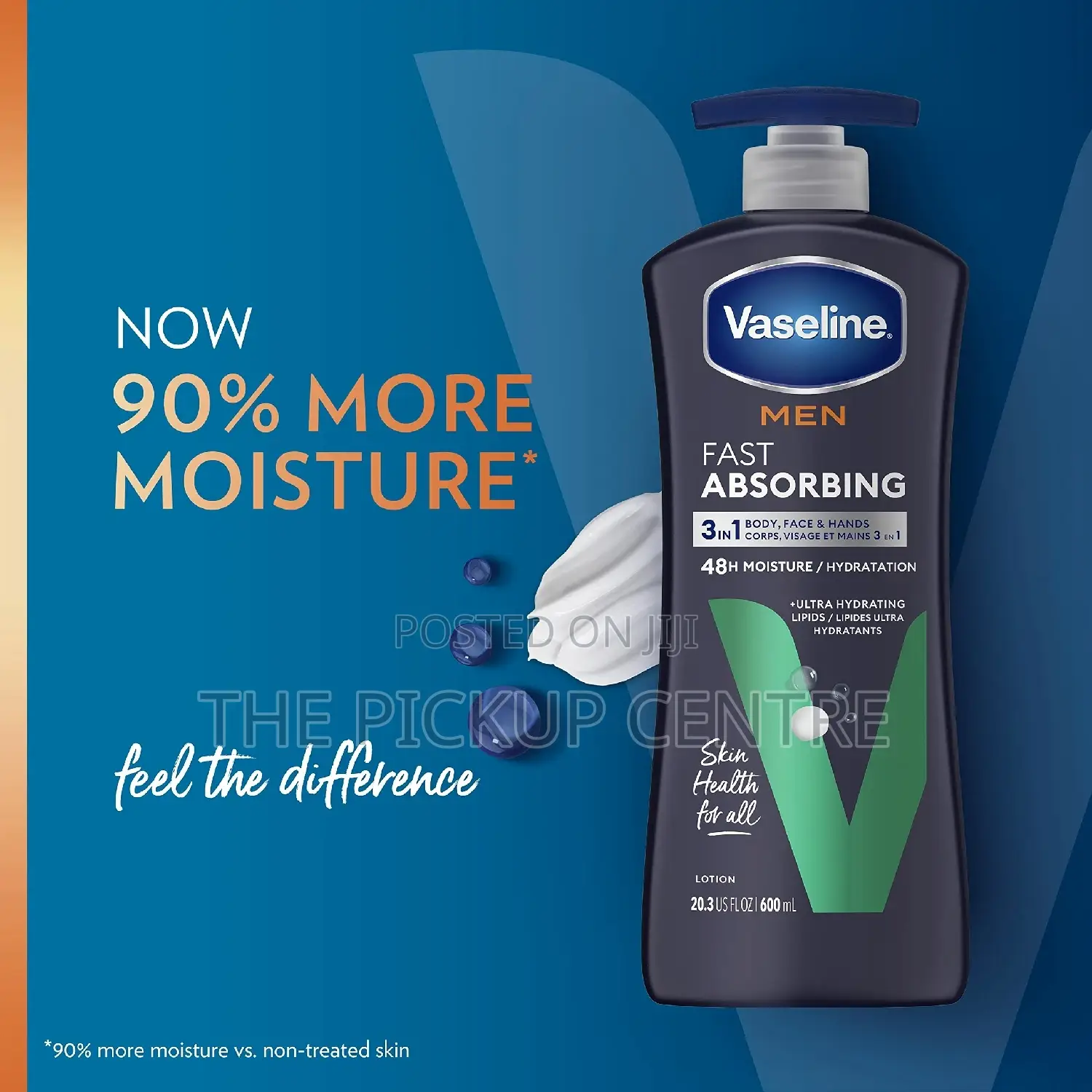 Vaseline Men Fast Absorbing Face, Hands Body Lotion 600ml