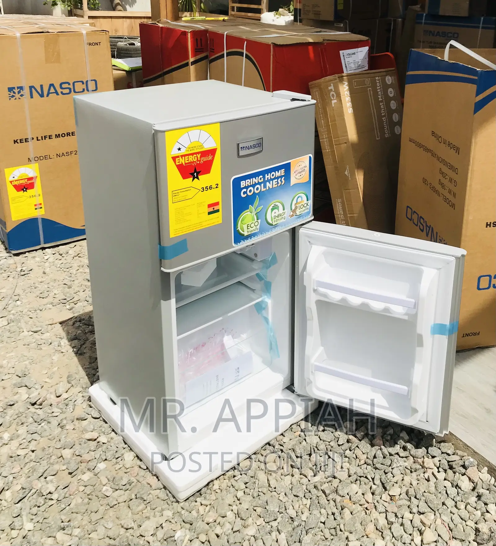 Authentic Nasco Nasf2-120 2 Door Table Top Fridge,Gray.