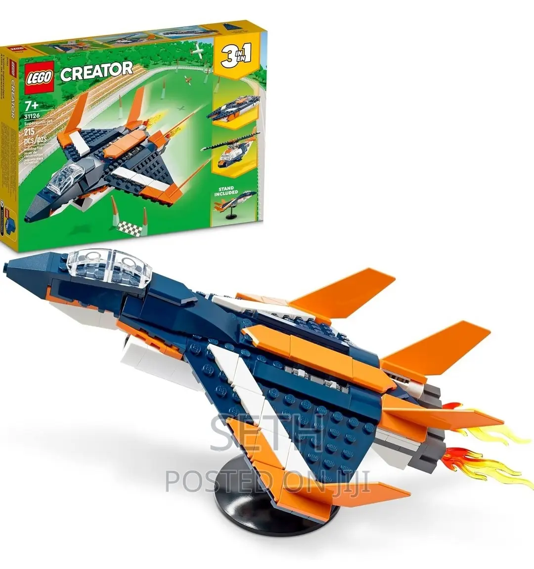 LEGO Creator 3 in 1 Supersonic Jet Plane Toy Set, Transform