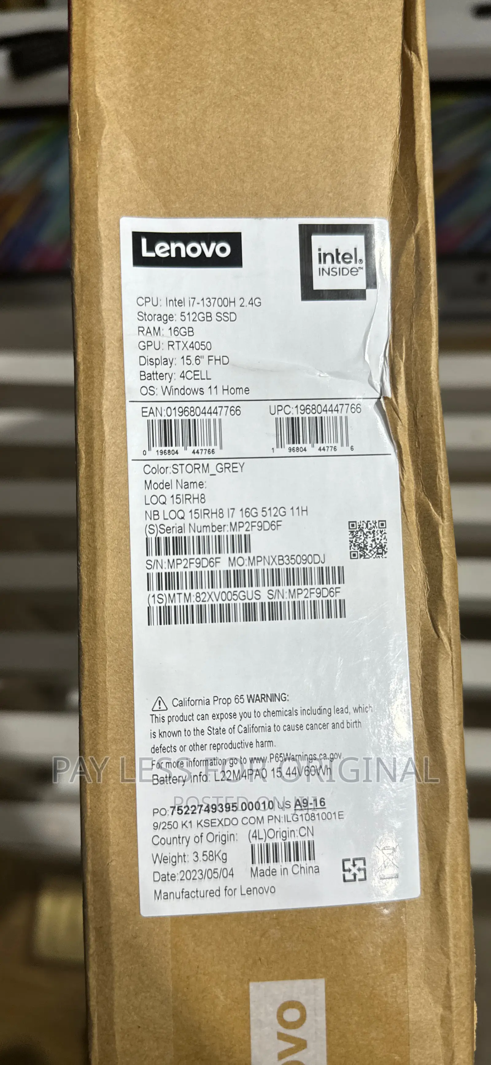 New Laptop Lenovo 16GB Intel Core I7 SSD 1T